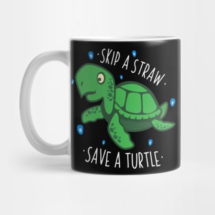 Skip a Straw Save a Turtle for Earthday - Vintage Retro Design T Shirt 5 Mug